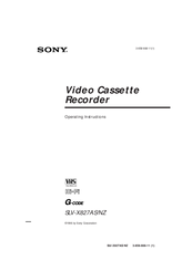 Sony SLV-X827AS Operating Instructions Manual