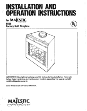 Majestic SH36 Installation And Operating Instructions Manual