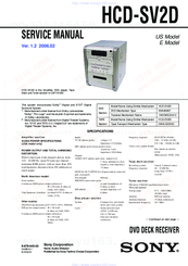 Sony HCD-SV2D Service Manual