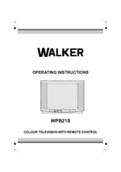 Walker WPB21S Operating Instructions Manual