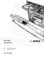 Bosch SHX5AV5xUC Series Operating Instructions Manual