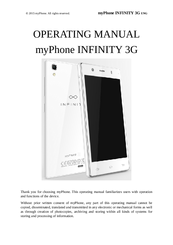 myPhone INFINITY 3G Operating Manual