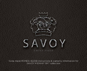 Savoy RONDA 4220B Instructions & Warranty Information