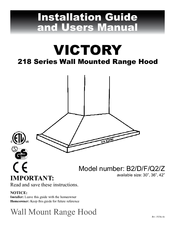Victory 218D-30 Installation Manual And User's Manual