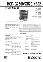 Sony HCD-XB20 Service Manual
