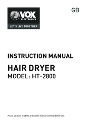 Vox HT-2800 Instruction Manual