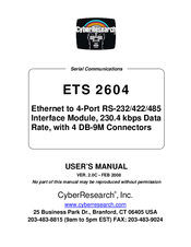 CyberResearch ETS 2404 User Manual