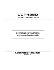 Lectrosonics UCR195D Operating Instructions And Troubleshooting Manual