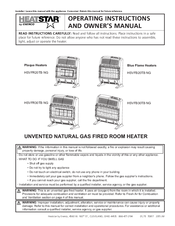 HeatStar HSVFR30TB NG Operating Instructions And Owner's Manual