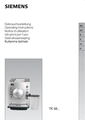 Siemens TK 68 series Operating Instructions Manual