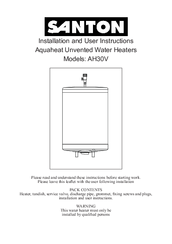 Santon Aquaheat AH30V Installation And User Instructions Manual