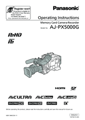 Panasonic AJ-PX5000G Operating Instructions Manual