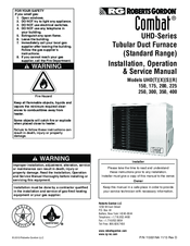 Roberts Gorden Combat UHD-Series Installation, Operation & Service Manual
