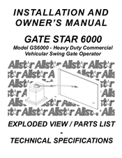 Allstar Gate Star 6000 Installation And Owner's Manual
