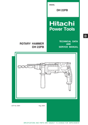 Hitachi DH 22PB Technical Data And Service Manual