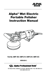 Alpha AWP-21C Instruction Manual
