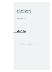 Clarion VX215A Owner's Manual