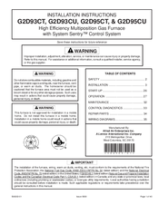 Armstrong G2D93CU Installation Instructions Manual