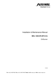 Nu-Way MOL 1650-3R B70 2-3 Installation & Maintenance Manual