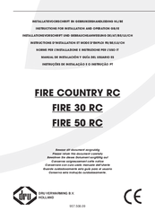 Dru Fire 50RC Instructions For Installation And Operation Manual