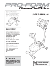 Pro form GameFit Bike PFEVEX92407.0 Manuals ManualsLib