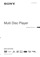 Sony MEXDV2200 - DVD/SACD/CD Receiver Operating Instructions Manual