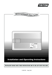 Triton TW10i Installation And Operating Instructions Manual