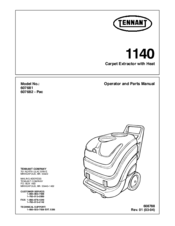 Tennant 1140 607682 - Pac Operator And Parts Manual