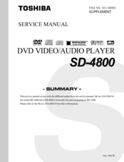 Toshiba SD-4800 Supplemental Service Manual
