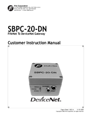 DeviceNet SBPC-20-DN Customer Instruction Manual