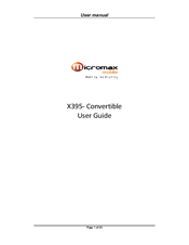 Micromax X395- Convertible User Manual