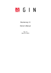 Gin Boomerang 10 Owner's Manual