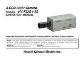 Hitachi Kokusai Electric HV-F22GV-S2 Operation Manual