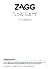 Zagg Now Cam Instructions Manual
