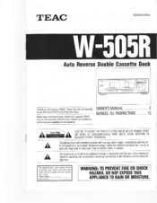 Teac W-505R Owner's Manual