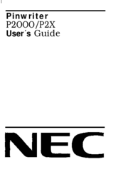 Nec Pinwriter P2000/P2X User Manual