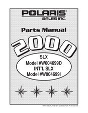 Polaris INT'L SLX W004699 Parts Manual