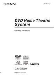 Sony DAV-DZ200 Operating Instructions Manual