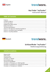 Trendworx myTracker 1884 Instruction Manual