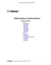 Emulex LP8000 Installation And Reference Manual