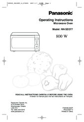 Panasonic NN-SD377 Operating Instructions Manual