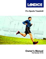 Landice Pro Sports Owner's Manual