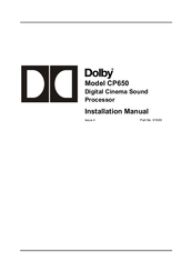 Dolby Laboratories CP650 Installation Manual