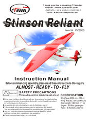 Cymodel CY8025 Stinson Reliant Instruction Manual
