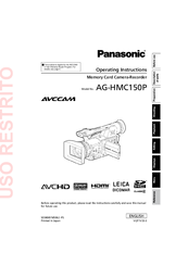 Panasonic AVCCAM AG-HMC150P Operating Instructions Manual