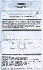 Timex W-292 Manual
