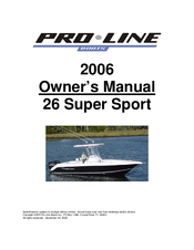 Pro-Line Boats 26 Super Sport Owner's Manual