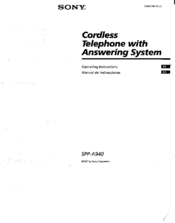Sony SPP-A940 Operating Instructions Manual