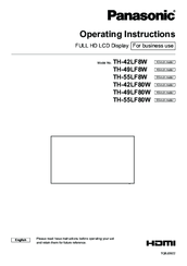 Panasonic th-42lf80w Operating Instructions Manual
