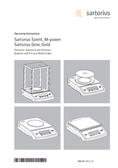 Sartorius gold Operating Instructions Manual